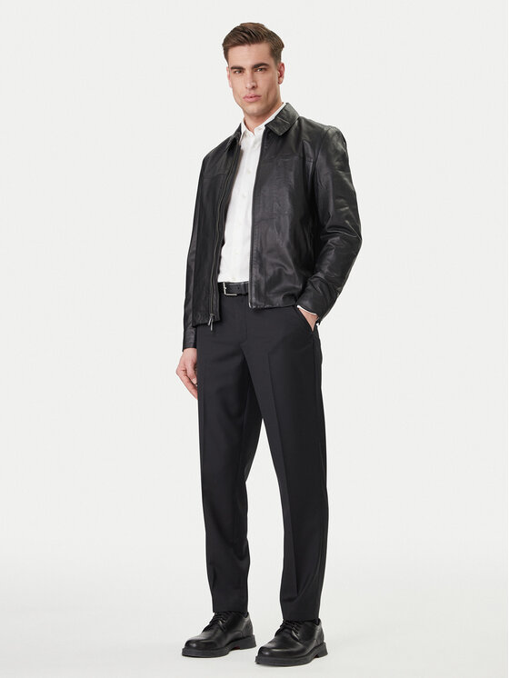 Calvin Klein Calvin Klein Hlače iz tkanine LV04LF623G Črna Tapered Fit