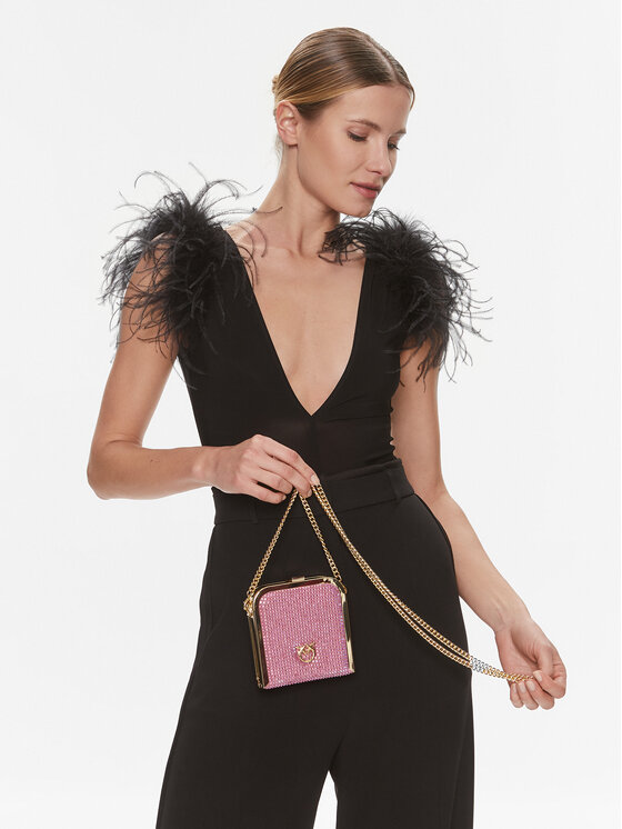 PINKO Pinko Kabelka Box Clutch AI 23-24 PLTT 101514 A159 Růžová