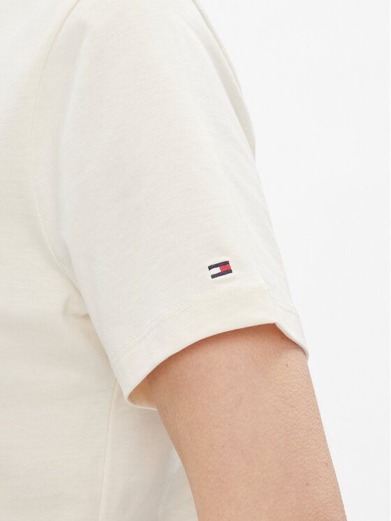 Tommy Hilfiger Tommy Hilfiger T-krekls Reg Crest C-Nk Tee Ss WW0WW41058 Écru Regular Fit