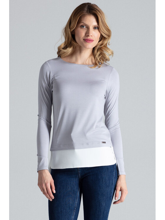 FIGL FIGL Blúzka M374 Sivá Regular Fit