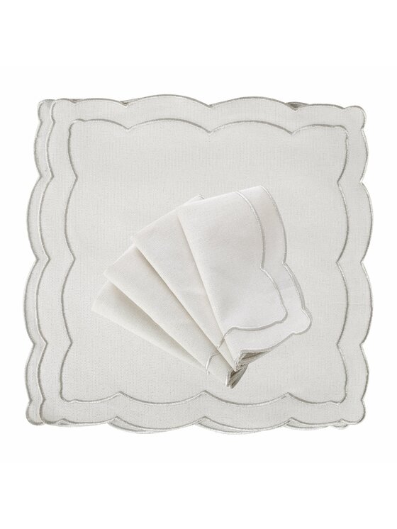 Roseberry Home Roseberry Home Serwetki haftowane Silver Onde Srebrny