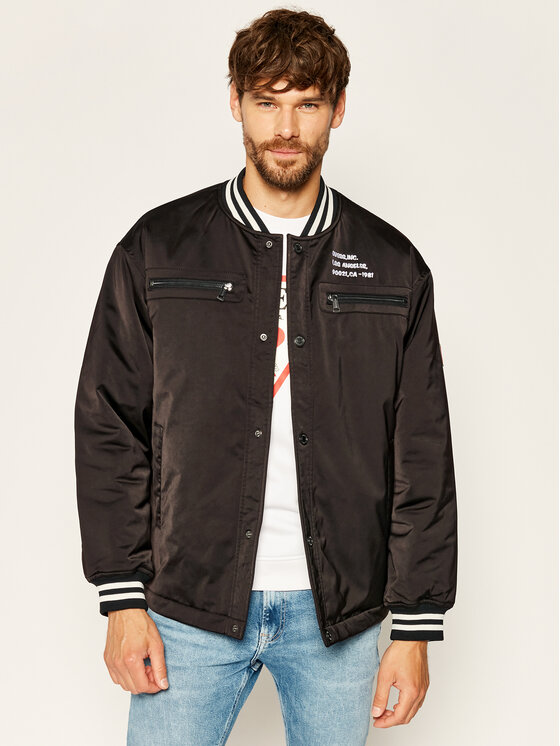 Guess Guess Bomber dzseki New Varsity M0YL52 WD300 Fekete Regular Fit