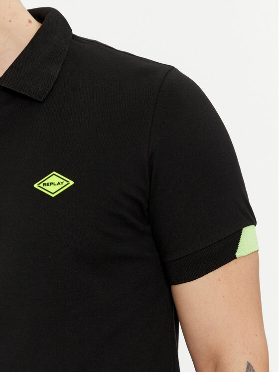 REPLAY Replay Polo särk M3540A.000.20623 Must Regular Fit