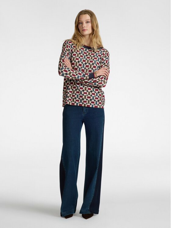 Elena Mirò Elena Mirò Cardigan M408Z000533N0S1 Bordeaux Boxy Fit