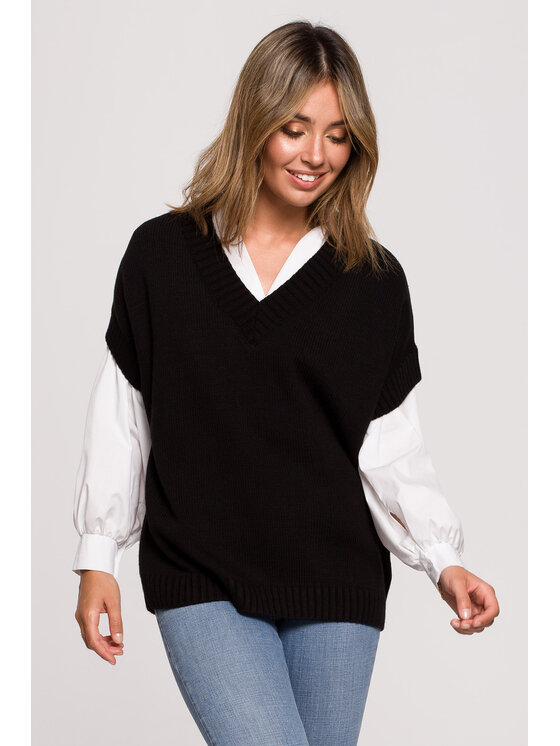 BeWear BeWear Sveter BK076 Čierna Comfortable Fit