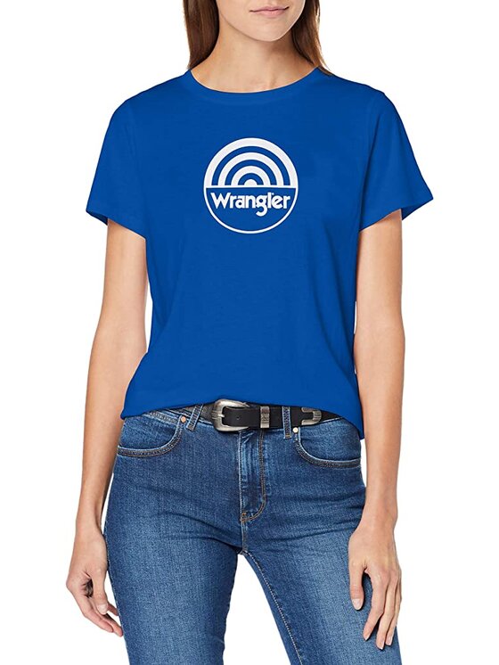 Wrangler Wrangler T-shirt SS CIRCLE TEE Blu Regular Fit