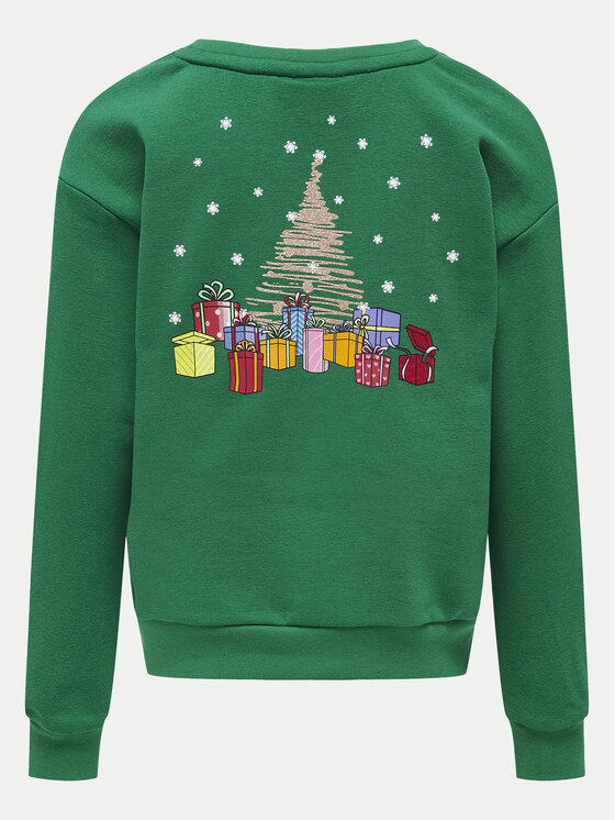 Kids ONLY Kids ONLY Majica dugih rukava Yda Xmas 15280285 Zelena Regular Fit