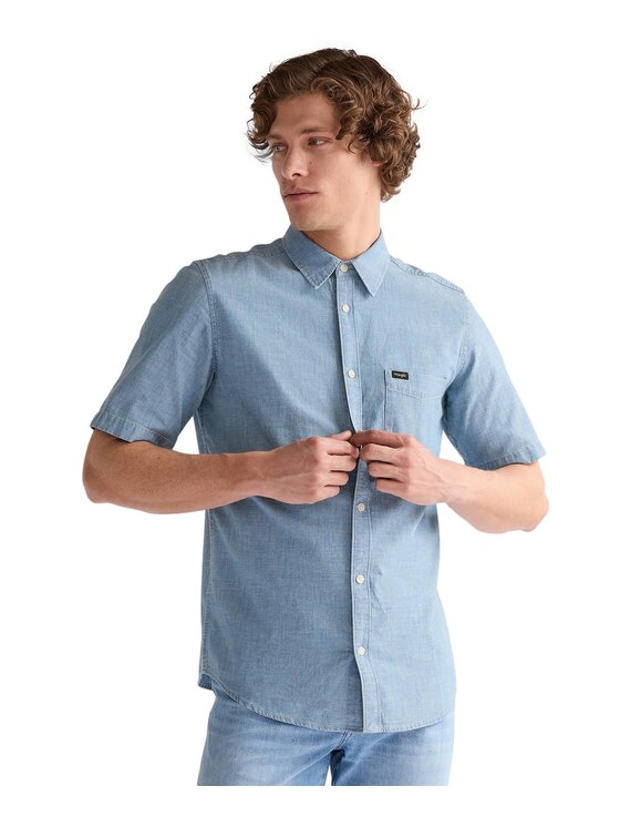 Wrangler Wrangler Koszula 112378075 Niebieski Regular Fit