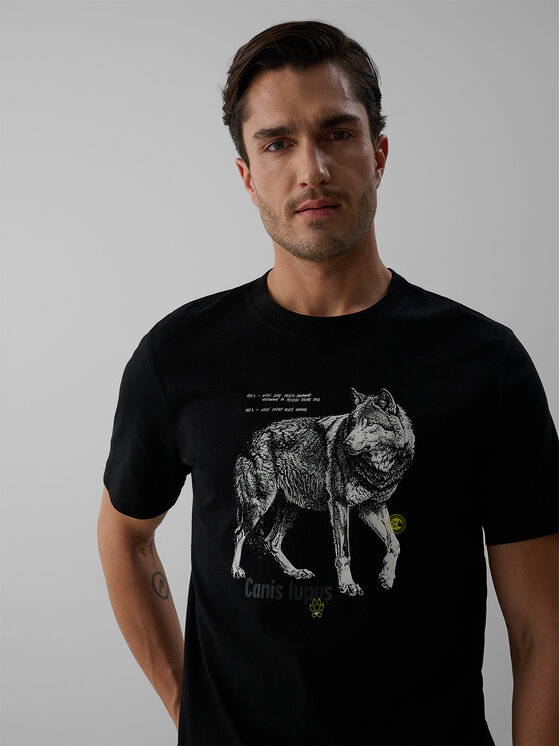 4F 4F T-Shirt OVERLAND Czarny Regular Fit