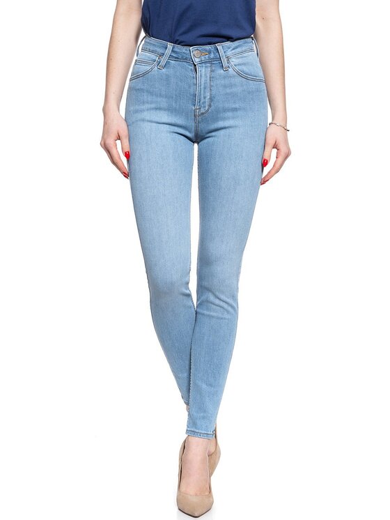 Lee Lee Jeansy SCARLETT HIGH Niebieski Skinny Fit