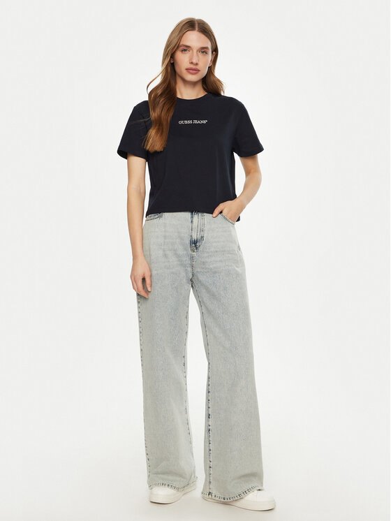 Guess Jeans Guess Jeans Marškinėliai W5RI42 K8HM0 Mėlyna Regular Fit