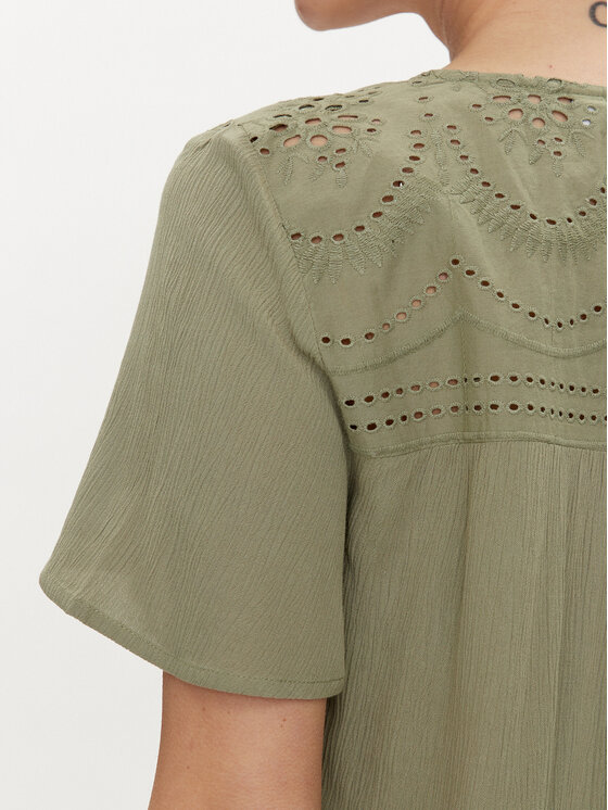 Vila Vila Tricou Mesa 14092019 Verde Regular Fit