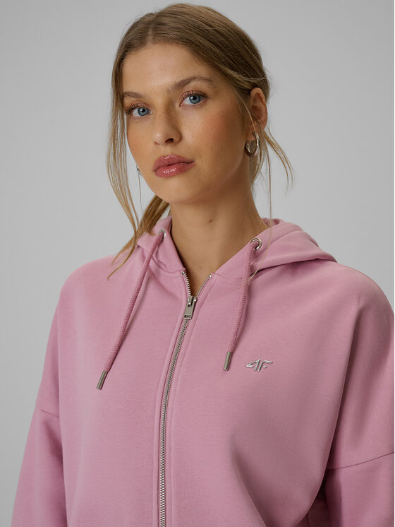 4F 4F Bluza basic Różowy jasny Loose Fit