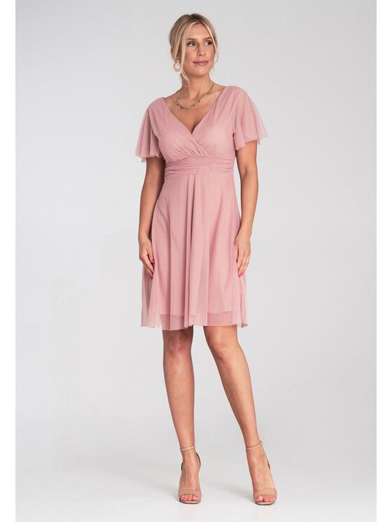 FIGL FIGL Koktejlové šaty M1206 Ružová Flared Fit
