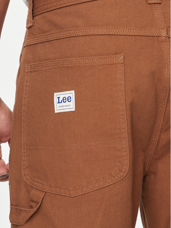 Lee Lee Kratke hlače iz tkanine Carpenter 112349191 Rjava Relaxed Fit