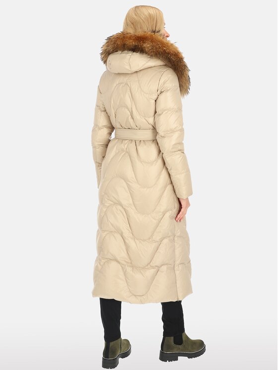 Perso Perso Płaszcz zimowy BLH241005FR Beżowy Regular Fit