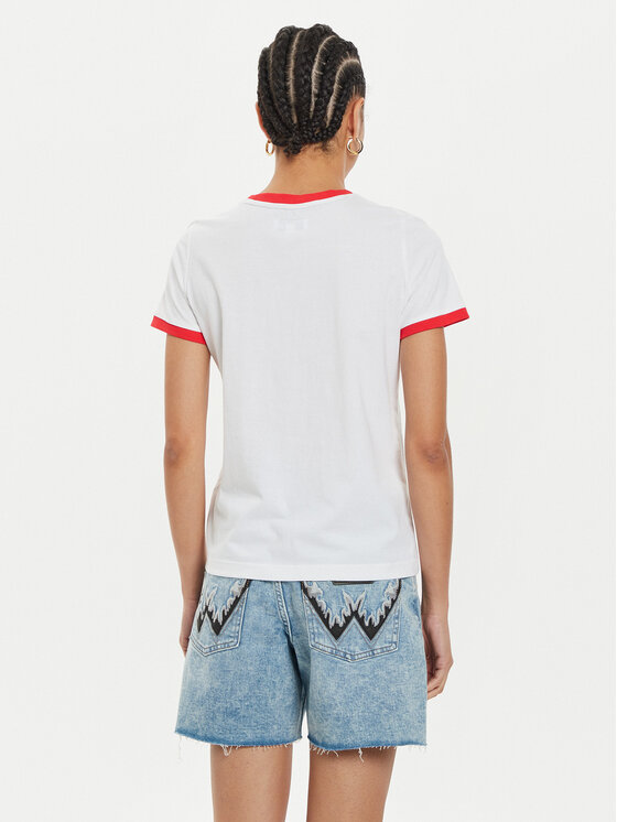 Wrangler Wrangler Тишърт Hot Wheels 112357911 Бял Slim Fit