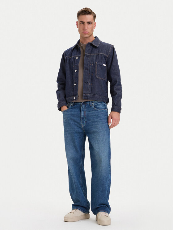 Calvin Klein Jeans Calvin Klein Jeans Džinsinė striukė LV04RH778G Tamsiai mėlyna Regular Fit