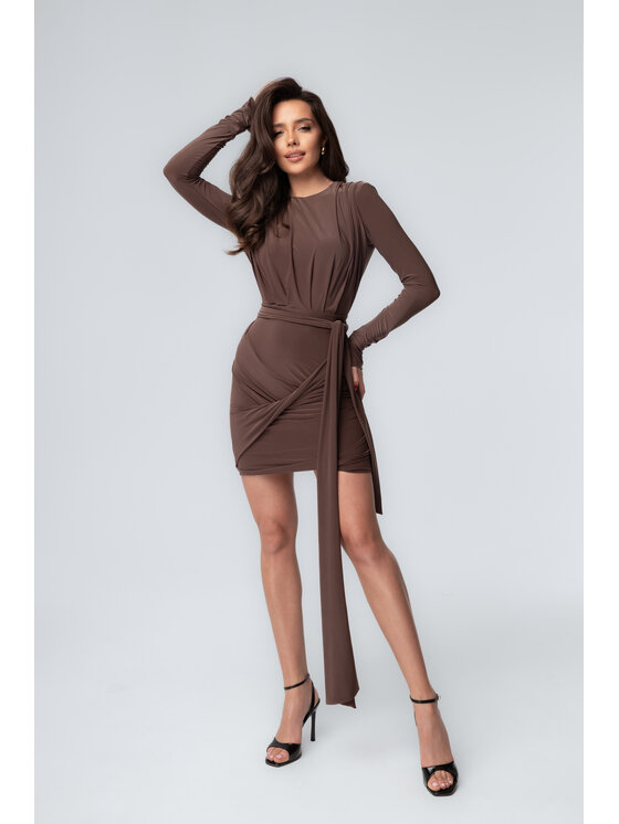 Aurora Aurora Koktejlové šaty Noelle Hnědá Feminine Fit