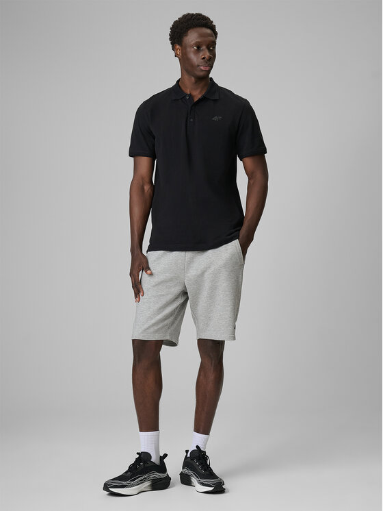 4F 4F Polo ESSENTIAL 3 Czarny Regular Fit