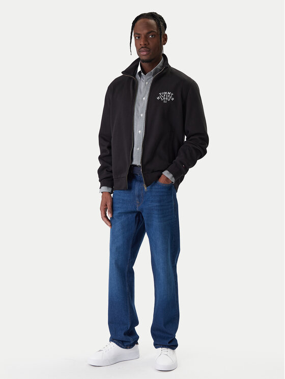Tommy Hilfiger Tommy Hilfiger Džemperis ar kapuci Arch Stand MW0MW41425 Melns Regular Fit