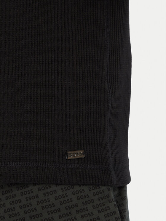 BOSS BOSS Póló Structure 50540567 Fekete Regular Fit