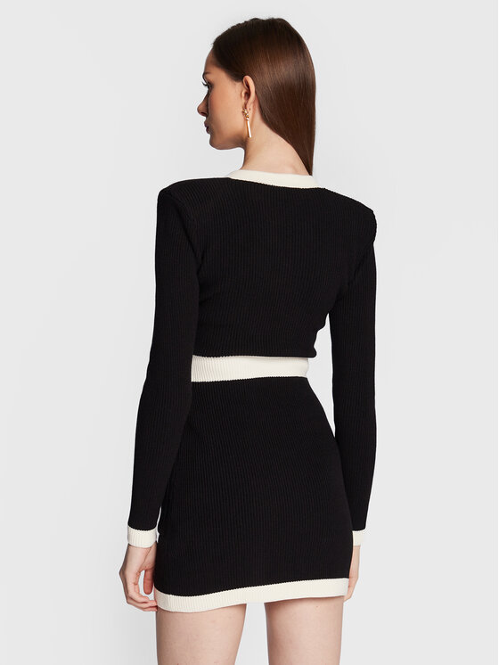 Elisabetta Franchi Elisabetta Franchi Kootud kleit AM-69Q-31E2-V670 Must Slim Fit