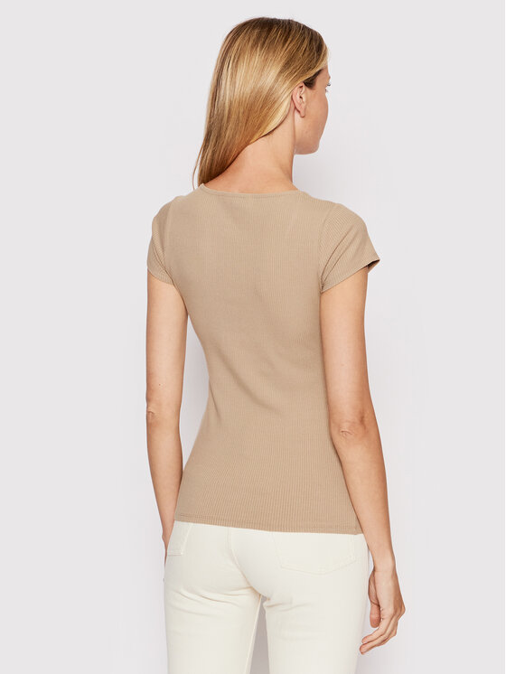 Blusa W2YP24 KBCO2 Beige Slim Fit