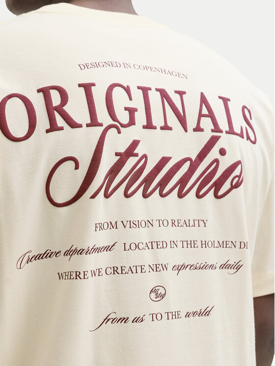 Jack & Jones Jack & Jones T-Shirt Norrebro Typo 12282898 Écru Regular Fit