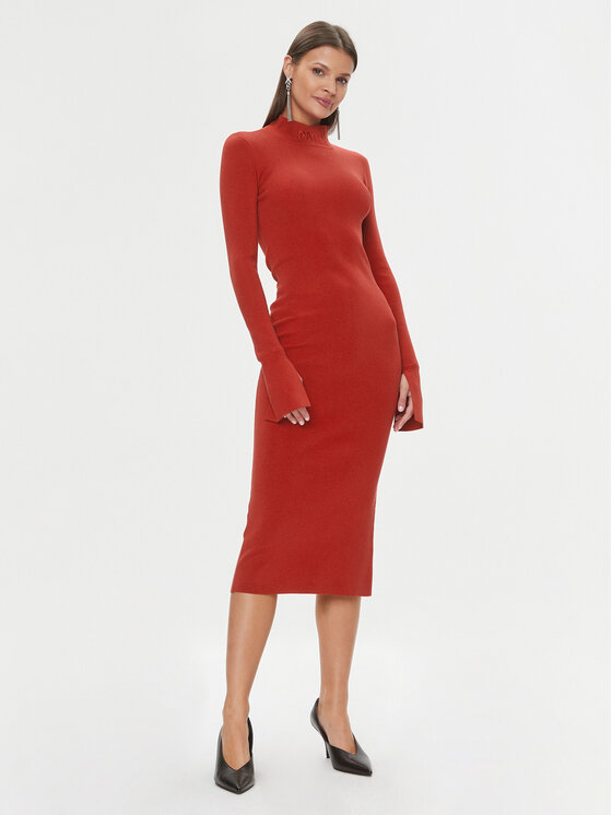 Patrizia Pepe Patrizia Pepe Úpletové šaty 2A2612/K002-R808 Červená Slim Fit