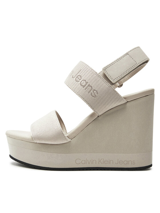 Calvin Klein Jeans Calvin Klein Jeans Σανδάλια Wedge Sandal Webbing In Mr YW0YW01360 Μπεζ