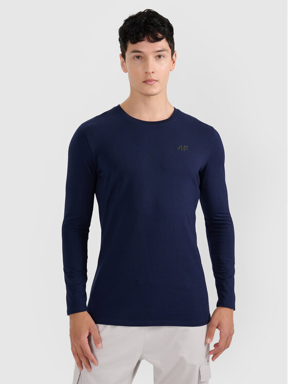 4F 4F Longsleeve NOS Granatowy Slim Fit
