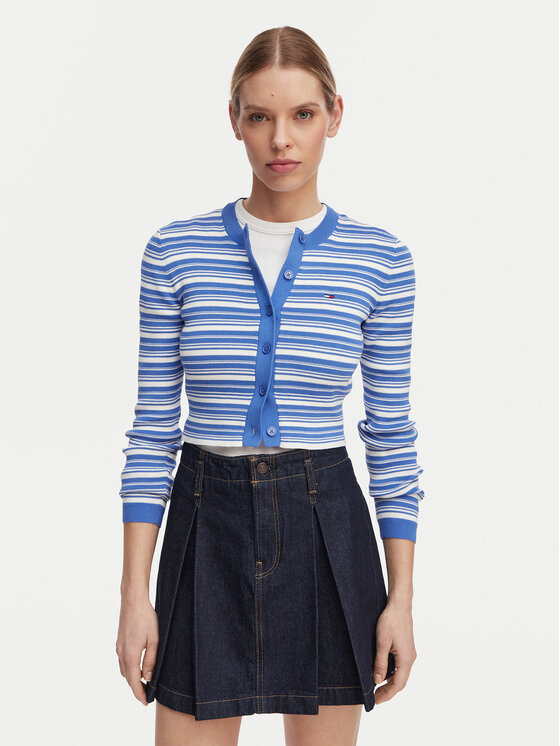 Tommy Jeans Tommy Jeans Kardiganas DW0DW22314 Mėlyna Slim Fit