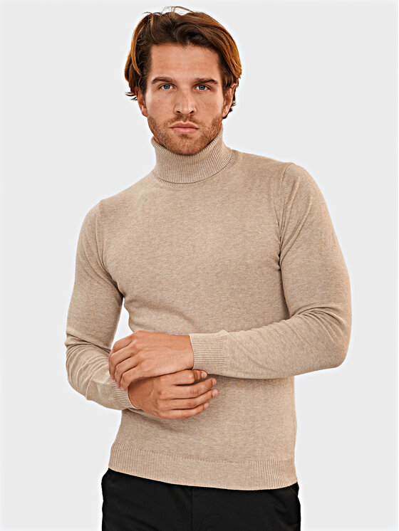 Evenemen Evenemen Sweter Golf Beżowy Slim Fit