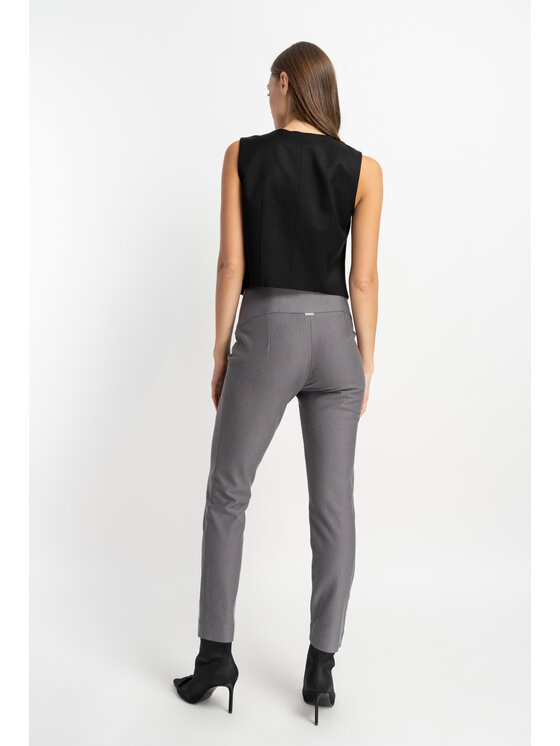 CLICK CLICK Bavlnené nohavice 30-315 Sivá Skinny Fit