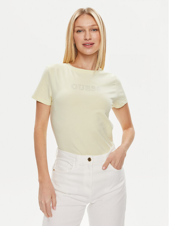 Guess T-shirt Skylar V4GI09 J1314 Zelena Slim Fit