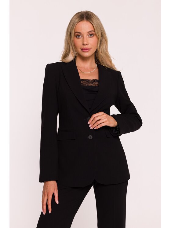Stylove Stylove Marynarka S417 Czarny A-Line Fit