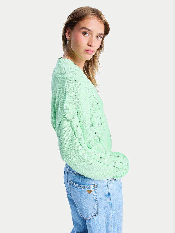 Roxy Roxy Pletena jopica Missing The Sun ERJSW03677 Zelena Regular Fit