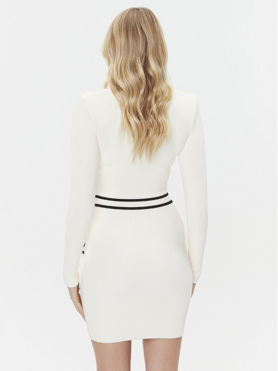 Elisabetta Franchi Elisabetta Franchi Úpletové šaty AM-02S-36E2-V520 Écru Slim Fit