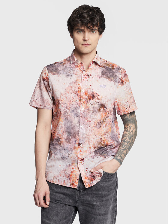 Guess Guess Cămașă M3GH65 WFDS1 Roz Regular Fit