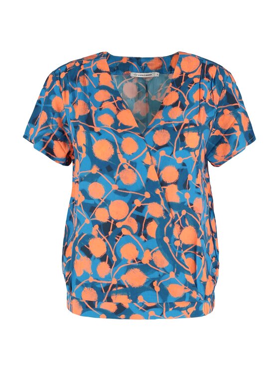 Volcano Volcano Bluzka C-TULIP Turkusowy Regular Fit