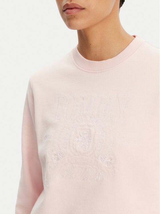 Tommy Jeans Tommy Jeans Pulóver Tonal Crest DW0DW20637 Rózsaszín Regular Fit