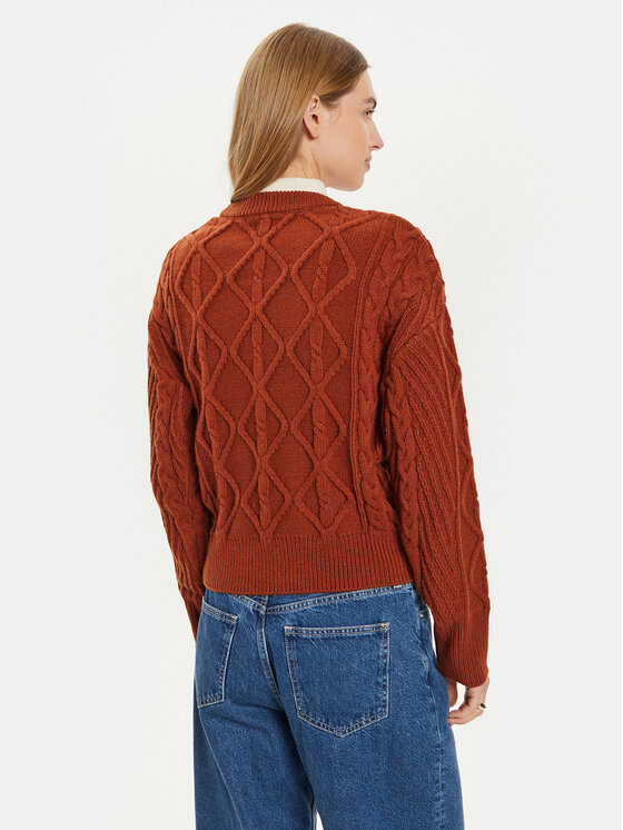 Wrangler Wrangler Pulover 112356473 Rjava Regular Fit