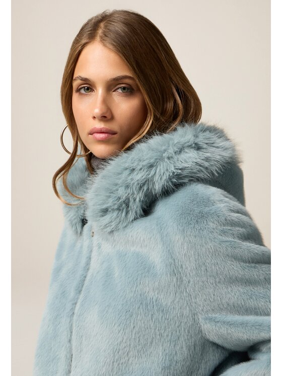 Oltre Oltre Cappotto 0079J000122N004 Turchese Baggy Fit