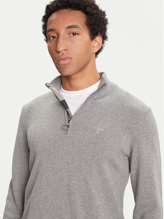 Barbour Barbour Svetr Half Zip MKN1074GY52 Šedá Regular Fit