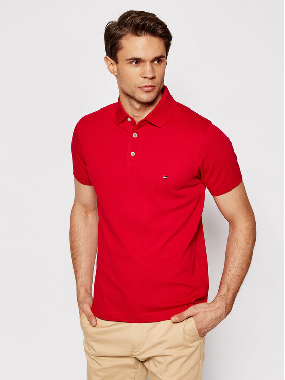 Tommy Hilfiger Polo 1985 MW0MW17771 Sarkans Slim Fit