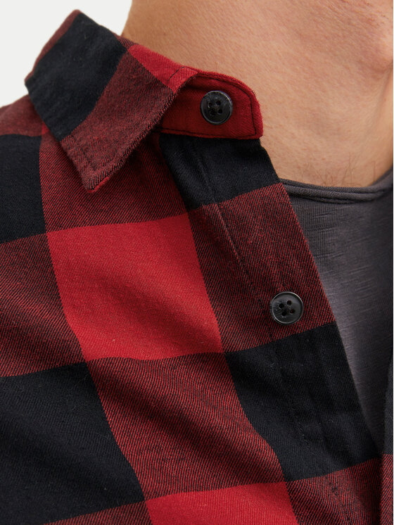 Jack & Jones Jack & Jones Koszula Gingham 12181602 Czerwony Slim Fit