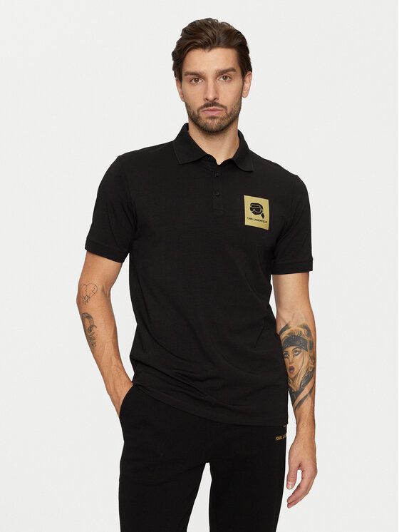 KARL LAGERFELD KARL LAGERFELD Polo 745460 551235 Czarny Regular Fit
