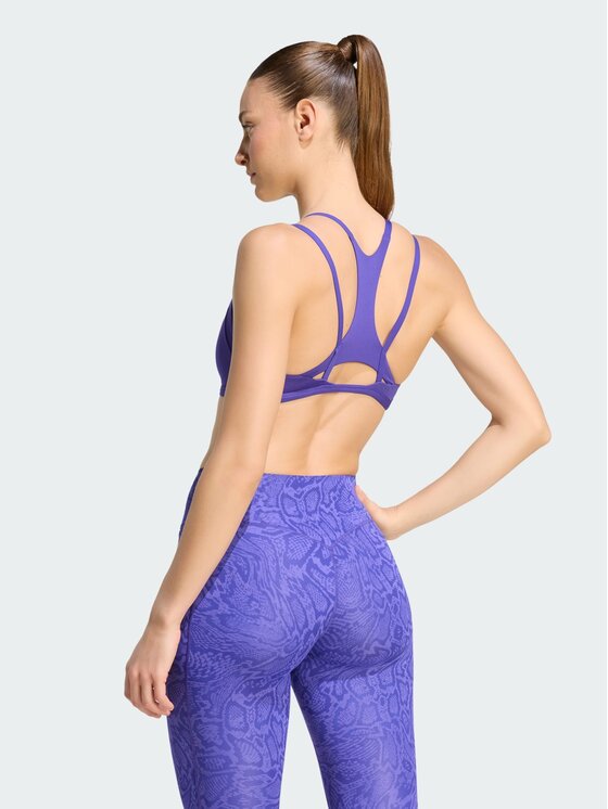 adidas adidas Αθλητικό σουτιέν Optime Workout Strappy Light Support Bra KS6041 Μωβ