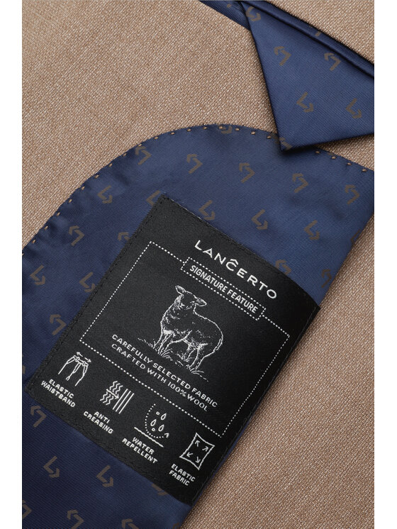 Lancerto Lancerto Garnitur Leganes GA073126000009 Brązowy Slim Fit